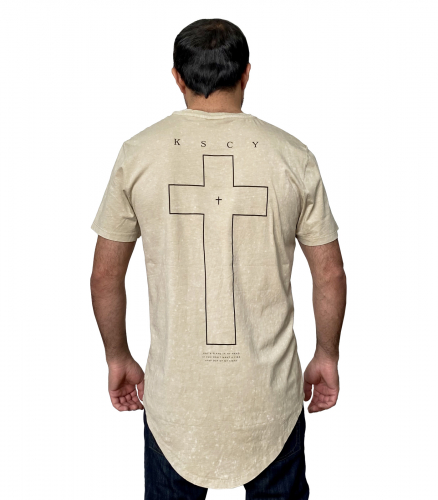 Неформальная мужская футболка KSCY – нескучная модель с хайповым крестом на спине №278