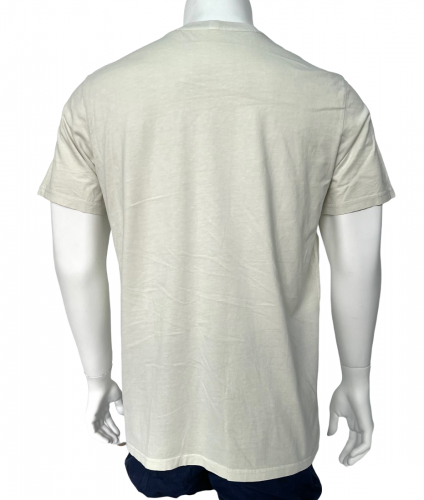 Мужская стильная футболка бежевого цвета  №573