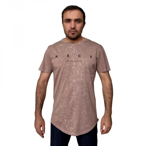Мужская гранж футболка KSCY – имитация галактического принта с мощным крестом на спине №216