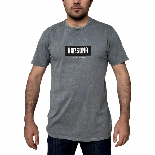 Мужская серая футболка NXP – новинка молодежной коллекции с трафаретными звездами на спине №272