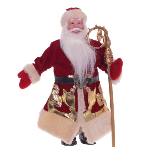 Дед Мороз в золотисто-красной шубе, 31 см