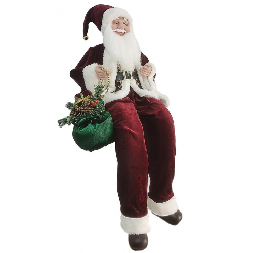 Дед Мороз с мешком сидящий, 60 см