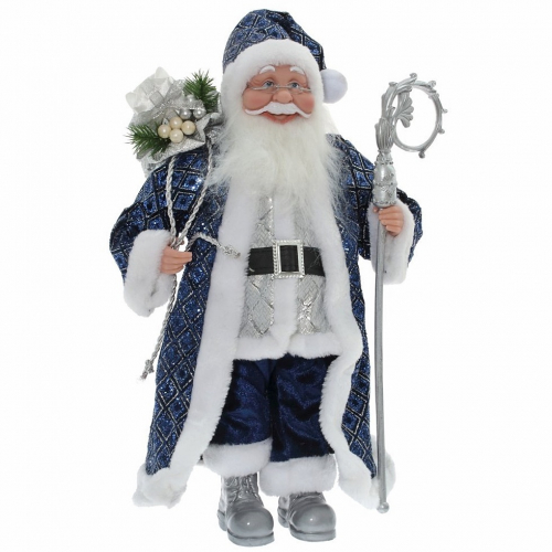 Дед Мороз с серебряным посохом и мешком