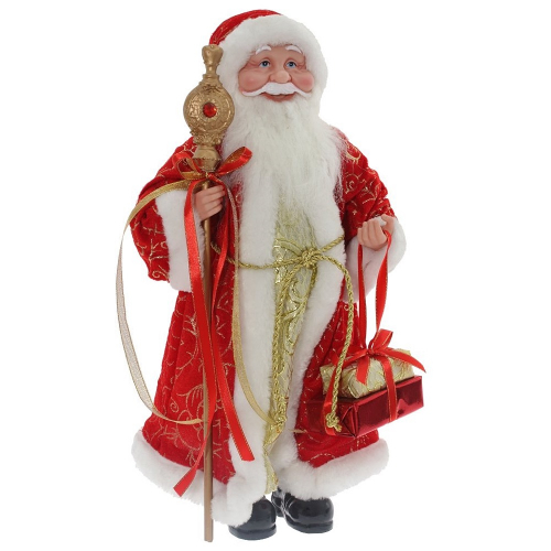 Дед Мороз с золотым посохом и подарками