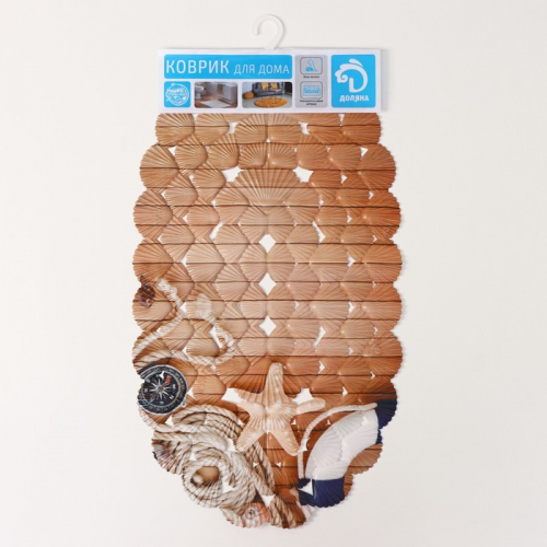SPA-коврик для ванны на присосках Доляна «Путешествие по морю», 36×67 см