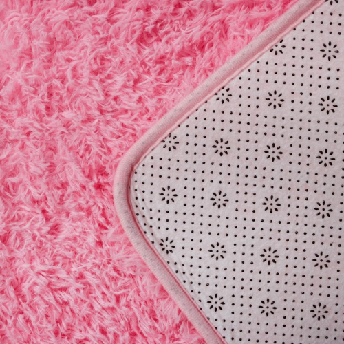 Коврик для ванной прямоугольный Доляна «Пушистик», 50×80 см, цвет розовый