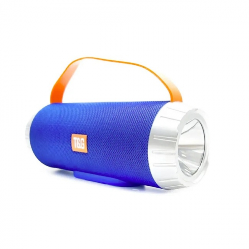 Колонка TG-501 цвет-синий Bluetooth+USB+радио+4 динамика+фонарик+аккумулятор оптом