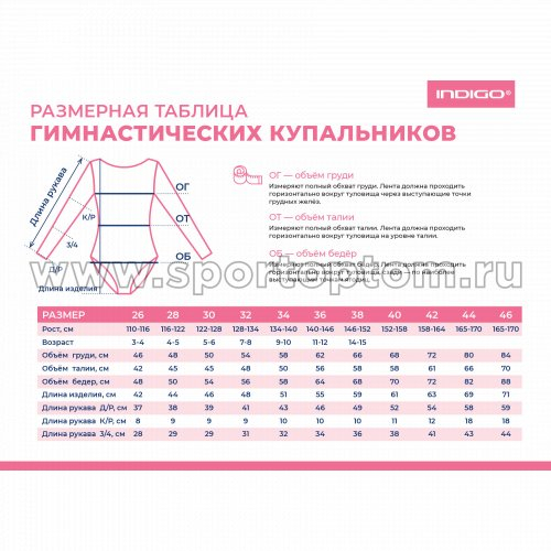 Купальник кор.рукав Индиго