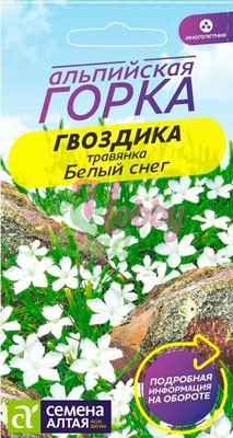 Цветы Гвоздика Белый Снег травянка (0,1 г) Семена Алтая