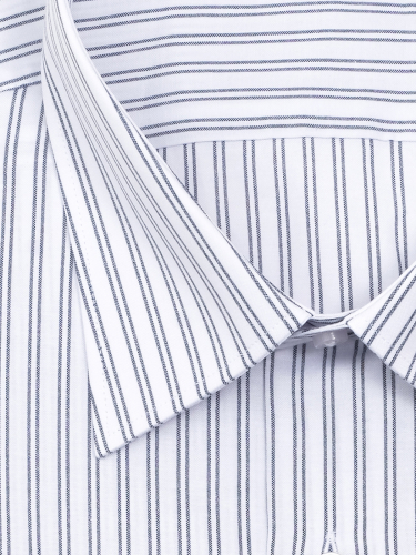 1701TBSK Мужская рубашка больших размеров c коротким рукавом в темно-синюю полоску