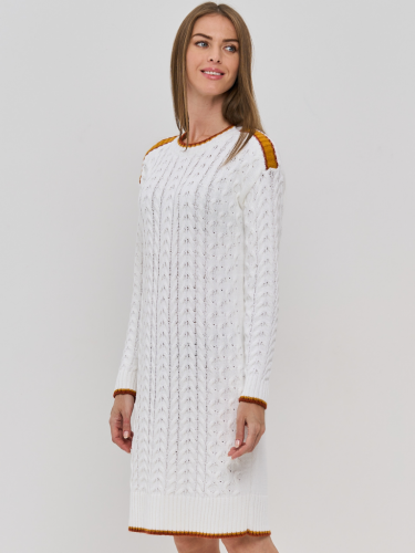 Платье женское 7232-20026; 10054/096/239 белый/кленовый сироп/медовый