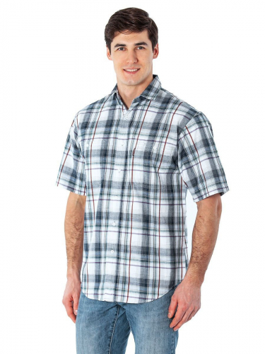 Мужская хлопковая рубашка с накладными карманами на груди - Monolith