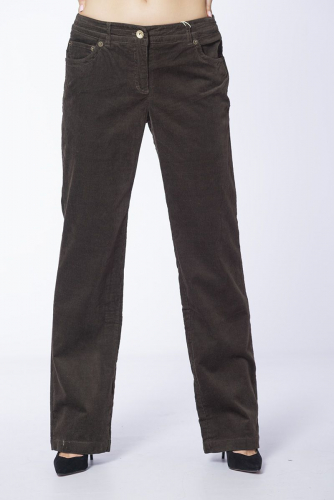 Вельветовые коричневые брюки прямого кроя - Tom Tailor