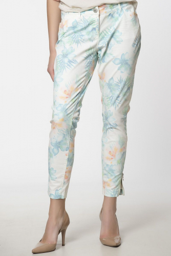 Летние брюки с цветочным принтом и декоративной молнией - s.Oliver