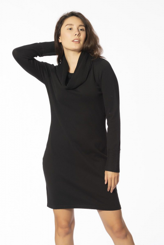 Чёрное платье-свитер из хлопка - Zero