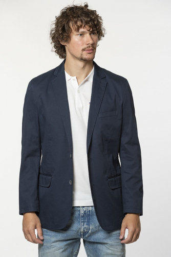 Синий хлопковый пиджак в классическом стиле - Montego