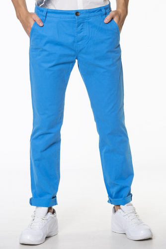 Ярко-голубые брюки CHINO на пуговицах - Tom Tailor