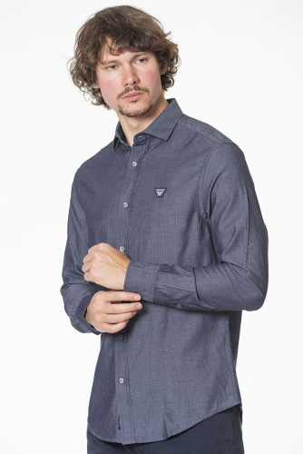 Приталенная рубашка с фирменным логотипом - Armani Jeans