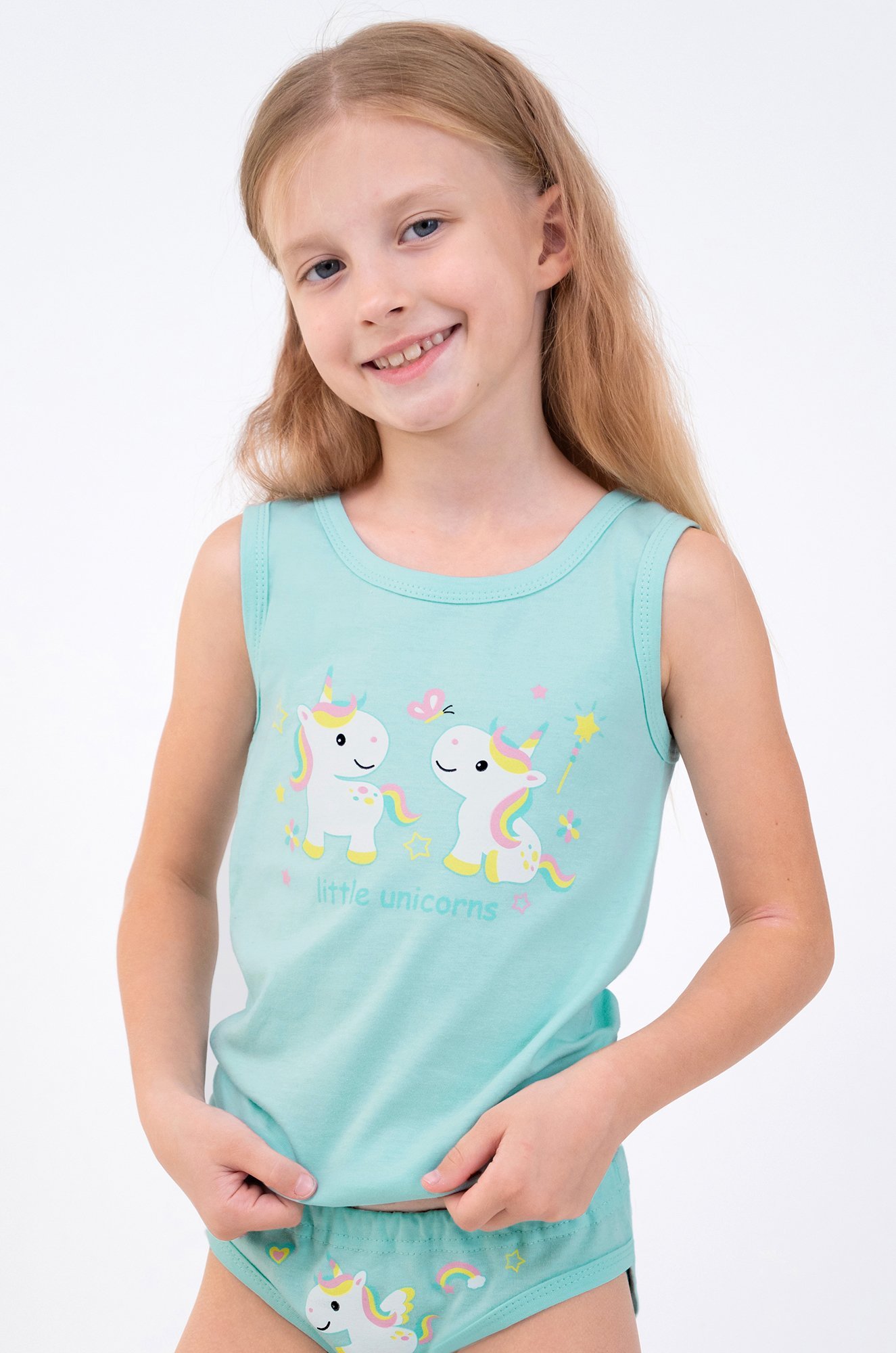 Комплект для девочки Happyfox. мятный.единороги