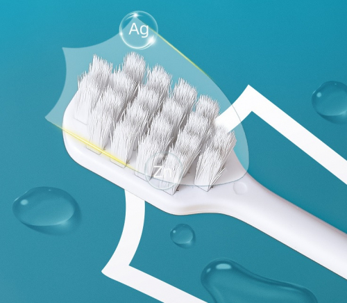 Антибактериальная зубная щетка с ионами серебра для взрослых, 2 шт