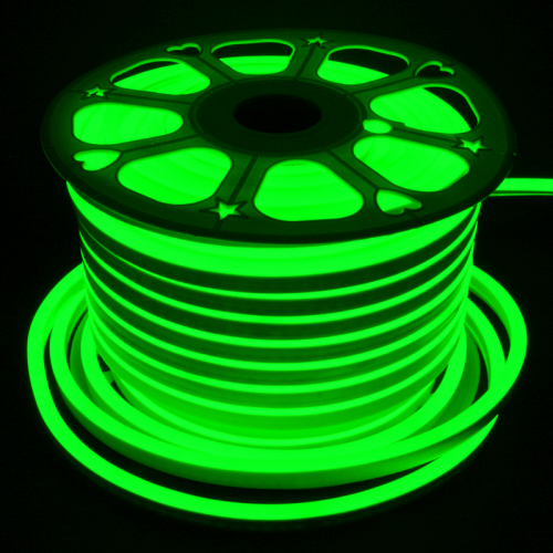 Неон круглый 50 м d=14,5 мм зелёный