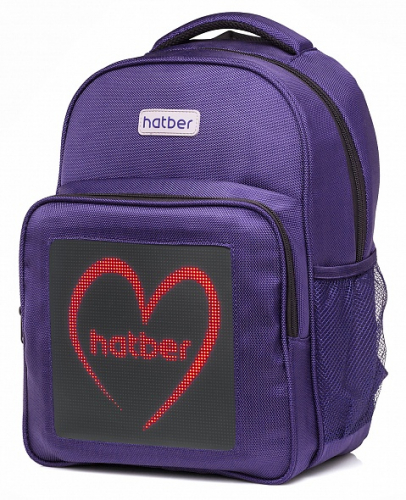 Рюкзак Hatber LED Joy mini 40х30х18см полиэстер 1 отделение, 3 кармана, отделение для планшета Фиолетовый
