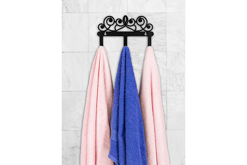 Вешалка настенная 3 крючка 24*3,5*14 см