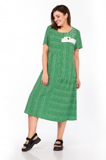 Платье 1051 Зелено-белый
