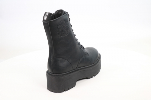 528258/18-03 черный/синий иск.кожа детские (для девочек) ботинки (О-З 2022)