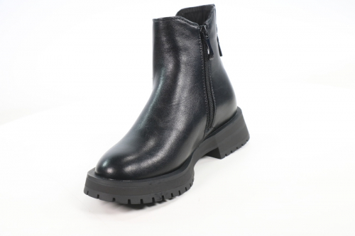 928357/10-01 черный/белый иск.кожа/текстиль детские (для девочек) ботинки (О-З 2022)
