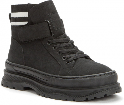 528109/13-05U черный иск.нубук/текстиль детские (для девочек) ботинки (О-З 2022)
