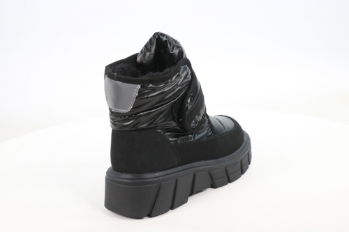 528206/27-01 черный нейлон/иск.нубук детские (для девочек) ботинки (О-З 2022)
