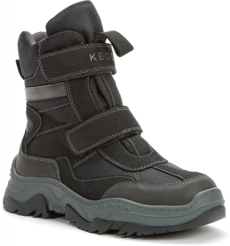 528310/09-06 черный иск.кожа/иск.нубук детские (для мальчиков) ботинки (О-З 2022)