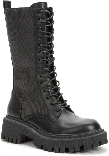 928352/02-01 черный текстиль/иск.кожа детские (для девочек) ботинки (О-З 2022)