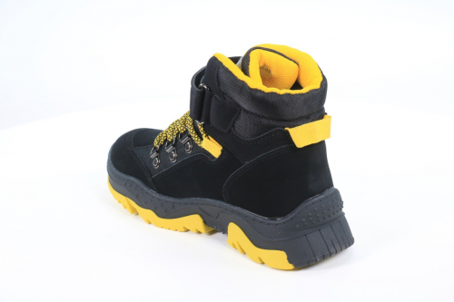 528310/03-03 черный иск.нубук/текстиль детские (для мальчиков) ботинки (О-З 2022)