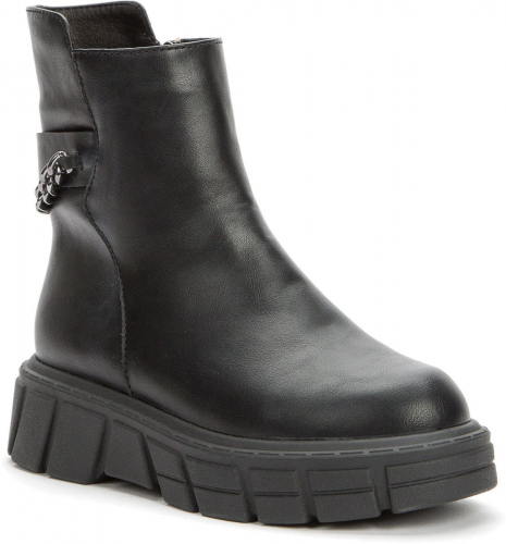 528206/30-01U черный иск.кожа детские (для девочек) ботинки (О-З 2022)