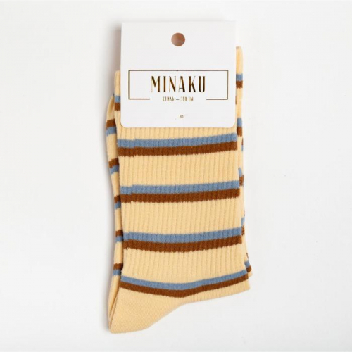 Носки MINAKU цвет бежевый, размер 36-41 (23-27 см)