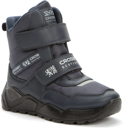 228130/06-01 т.синий оксфорд/иск.кожа детские (для мальчиков) ботинки (О-З 2022)