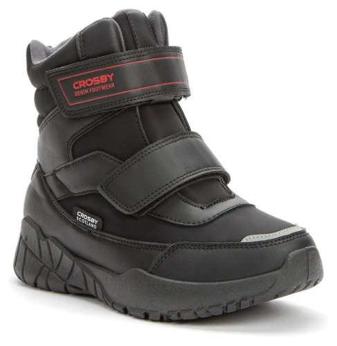 228128/03-01 черный иск.кожа/текстиль детские (для мальчиков) ботинки (О-З 2022)
