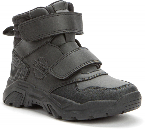 228167/03-01 черный иск.кожа/оксфорд детские (для мальчиков) ботинки (О-З 2022)