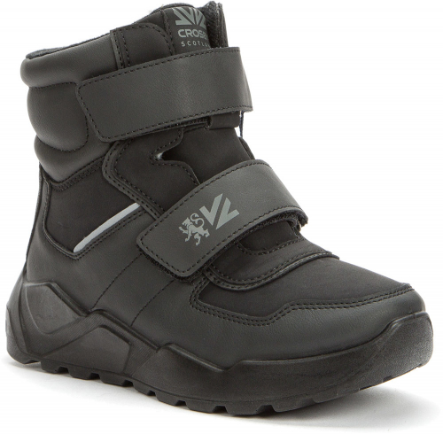 228130/03-04 черный иск.кожа детские (для мальчиков) ботинки (О-З 2022)