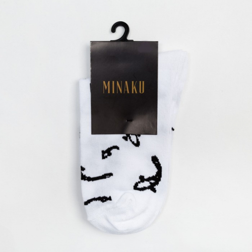 Носки мужские MINAKU «Рыбки» цвет белый, размер 40-41 (27 см)