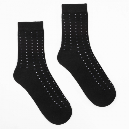 Носки мужские MINAKU «Белые точки», цвет чёрный, размер 42-43 (29 см)
