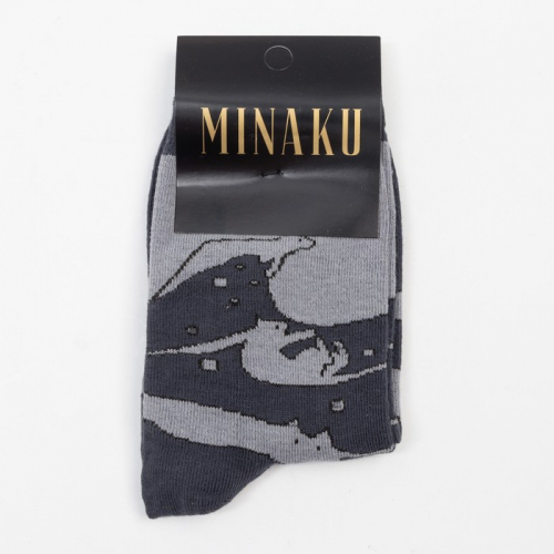 Носки MINAKU «Сataclysm», цвет серый, размер 40-41 (27 см)