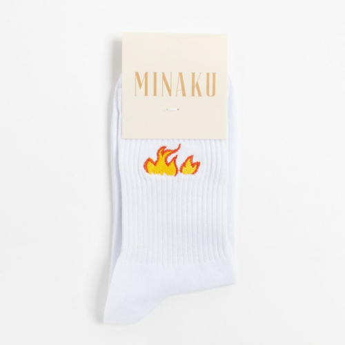 Носки MINAKU «Fire», цвет белый, размер 40-41 (27 см)