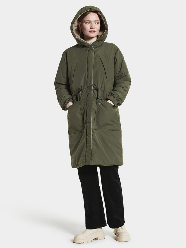 ANNA Куртка женская двухсторонняя 808 бежевый/темно-зеленый