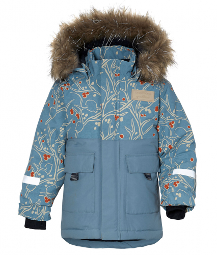 POLARBJORNEN GRANELITO PRINTED Куртка детская 504 снегири на голубом