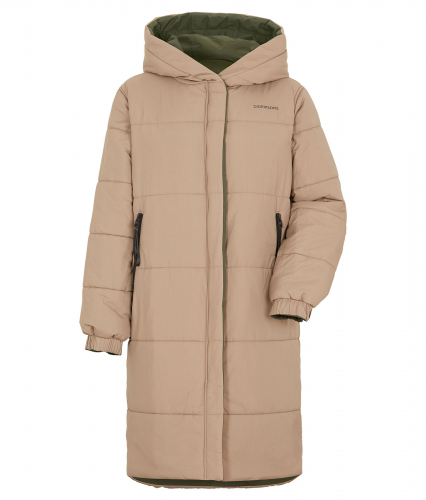 ANNA Куртка женская двухсторонняя 808 бежевый/темно-зеленый