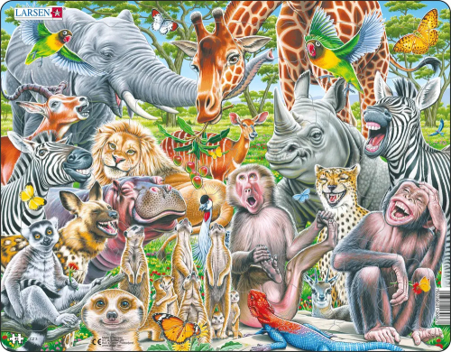 Пазл Larsen «Счастливые животные Африки», 43 эл.