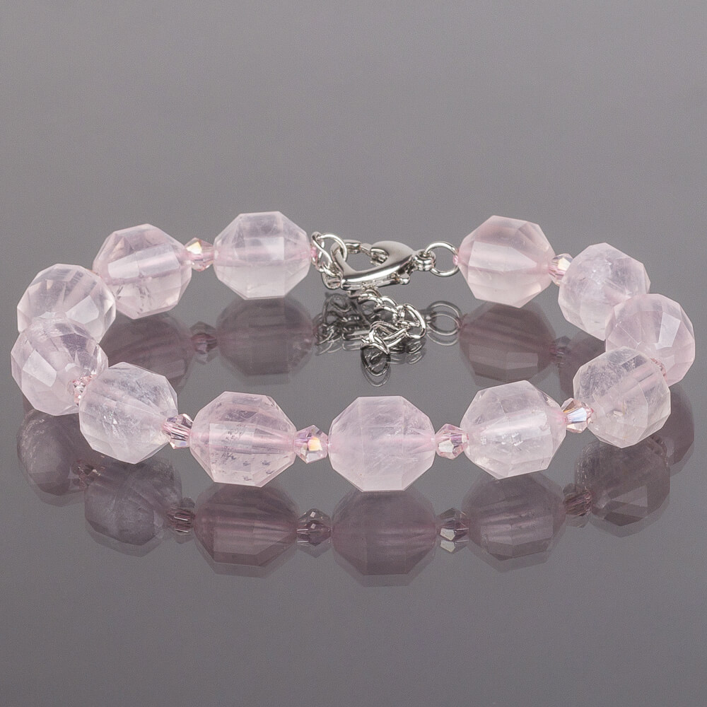 Радуга Самоцветов Браслет из мадагаскарского Розового кварца